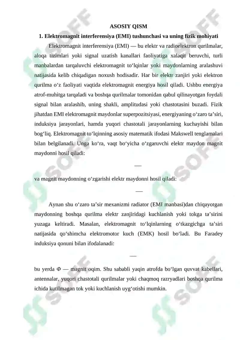 Elektromagnit interferensiya (EMI) va uning turlari. Tabiiy va sunʼiy EMI manbalari 4