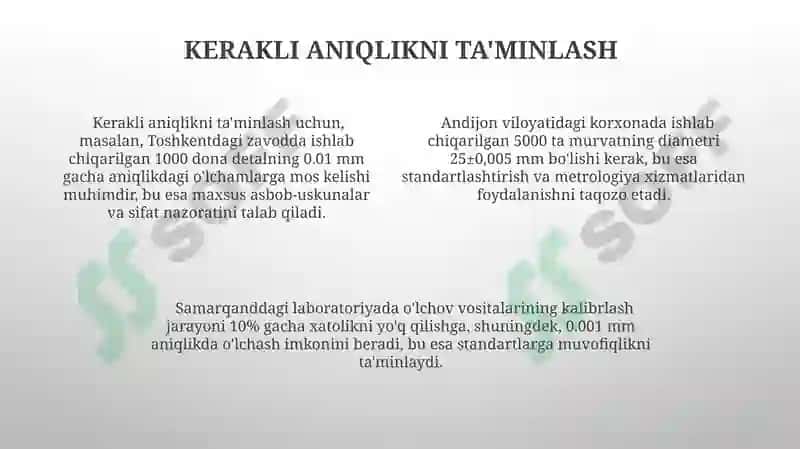 Detallarni kerakli õlchamda tayyorlash va standartlash asoslari 4