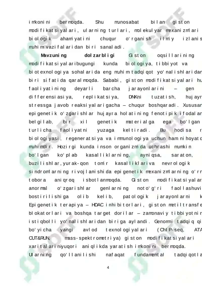 Giston oqsillarining madifikatsiyalari 4