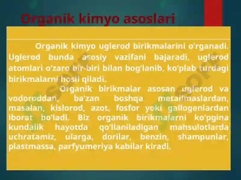 Organik kimyo asoslari 4
