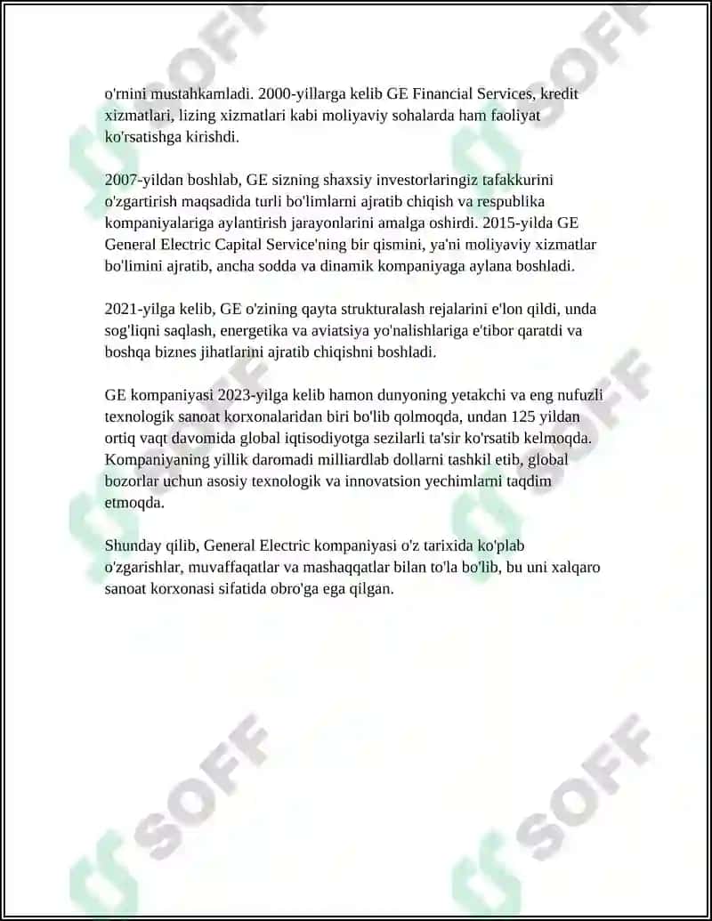 GENERAL ELECTRIC FIRMASI GAZ TURBINALARINI OʻRGANISH 4