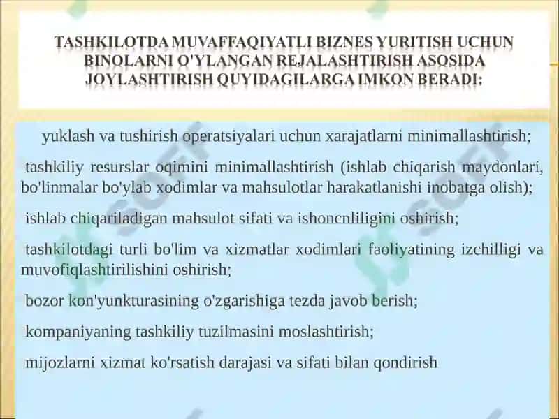 KORXONA OPERATSION TIZIMINI SHAKLLANTIRISH 4