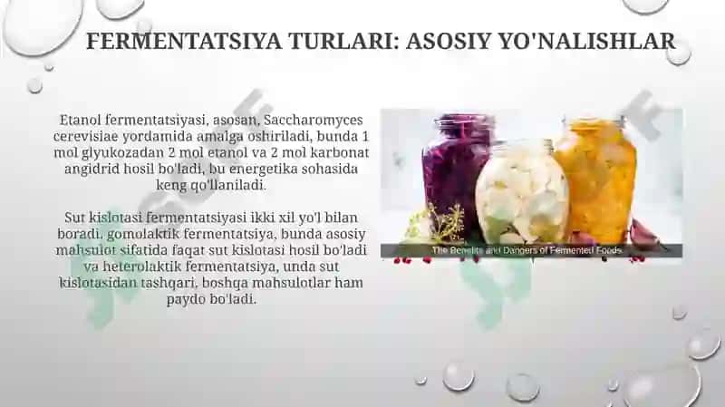 Glyukozaning bijg'ishidan olinadigan mahsulotlar 4