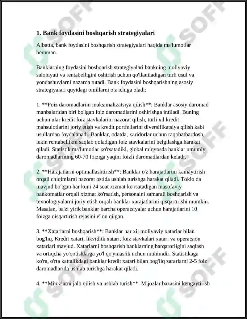 Bank foydasini boshqarish 4