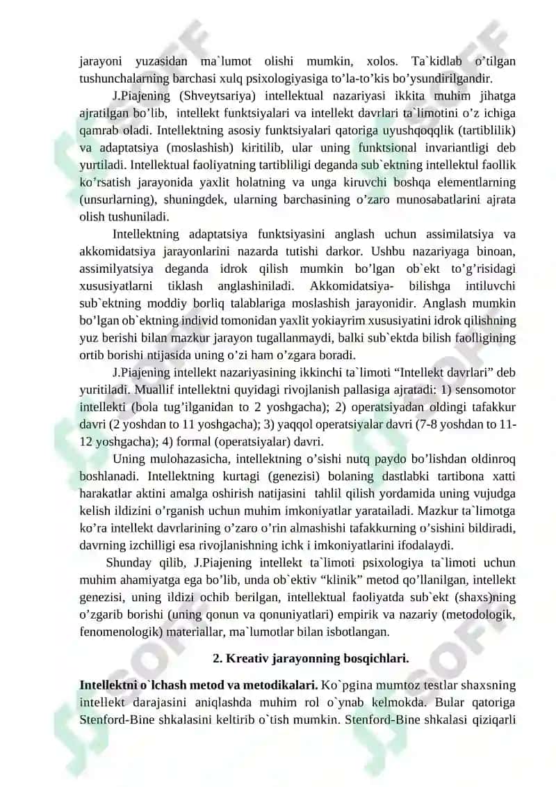 Xulosa qilish Kreativ jarayon 4