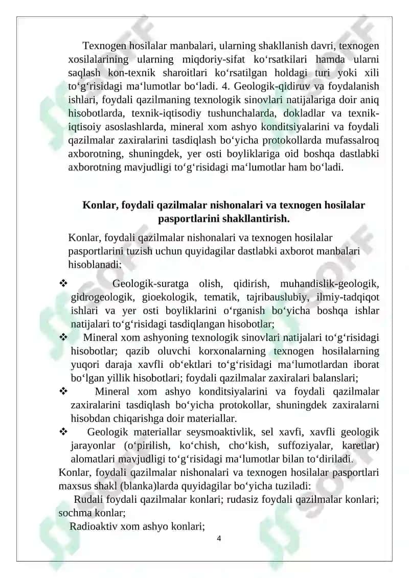 Foydali qazilma konlari belgilari va texnogen hosilalar 4
