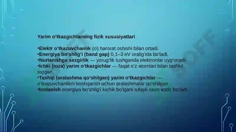 Yarim o‘tkazgichlar 4