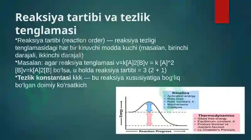 Kimyoviy Kinetika va Kimyoviy Muvozanat 4