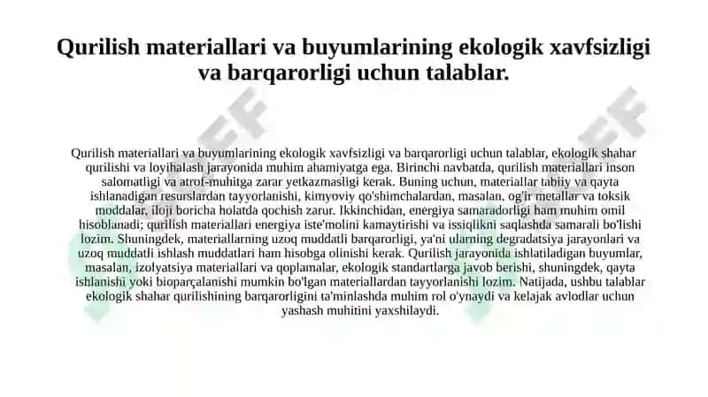 Ekologik shahar qurilishi va loyihalash 4