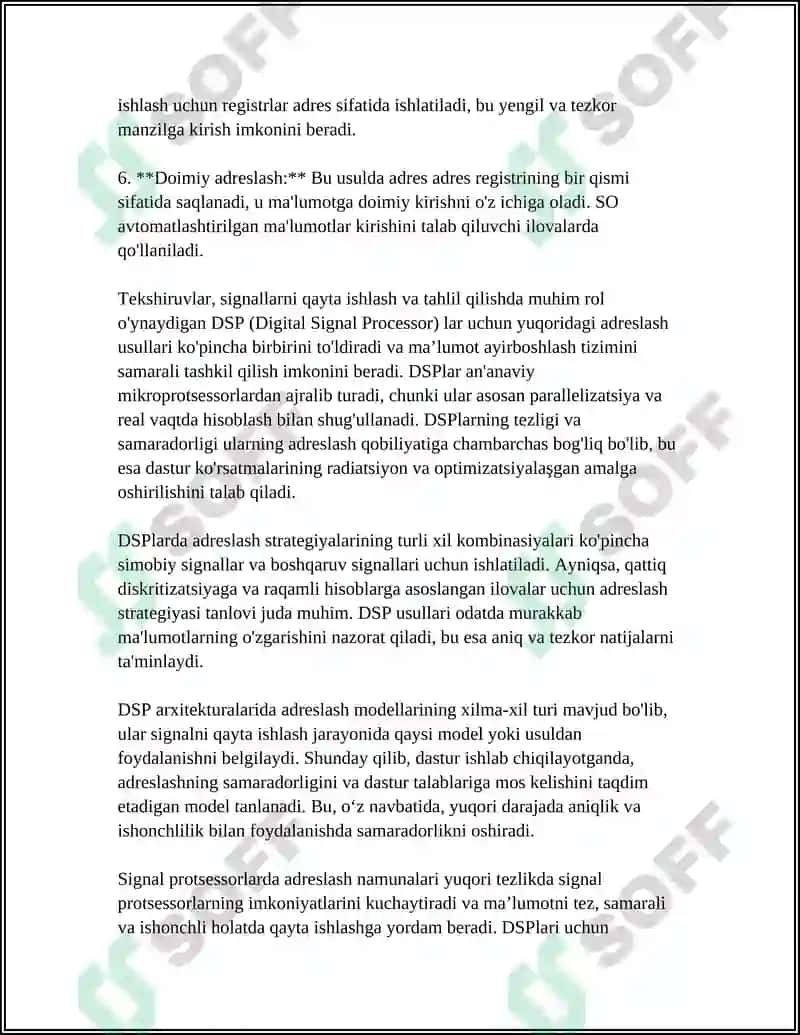 SIGNAL PROTSESSORLARIDA ADRESLASH USULLARI 4