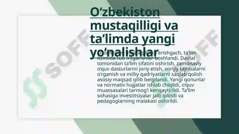 O‘zbekistonda talim sohasida amalga oshirilgan islohotlar 4