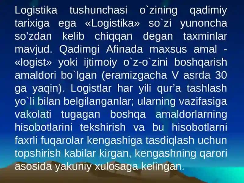 Lоgistikaning Rivоjlanish Tariхi 4