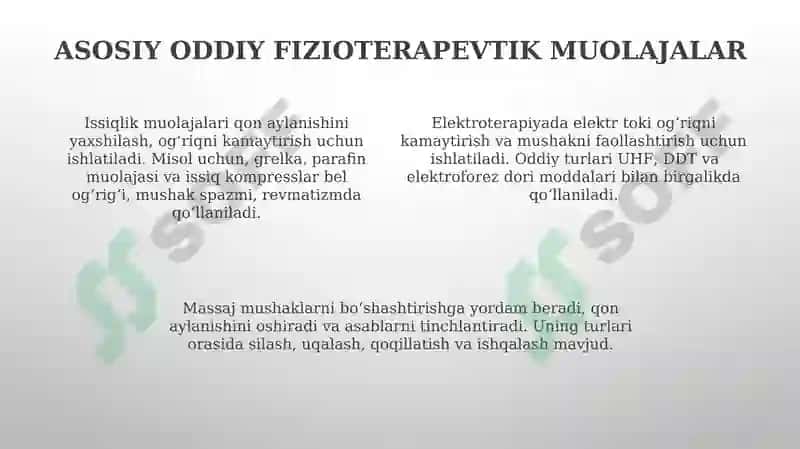 Oddiy fizioterapevtik muolajalar 4