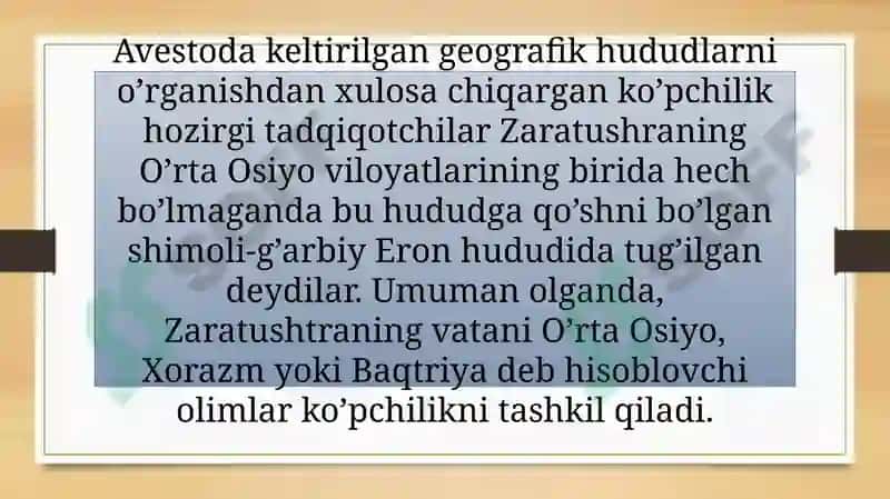 Avesto va qadimgi manbalarda o'lkamiz nomlari 4