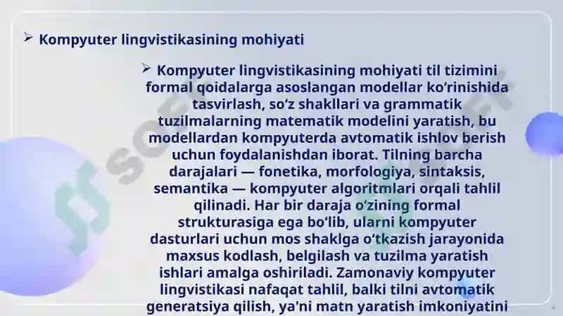 Kompyuterlingvistikasi tarmoqlari 4