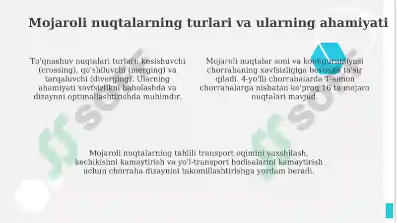 PTV VISSUM dasturida T simon va 4 tomonli chorrahalarda ziddiyatli nuqtalarni aniqlash 4