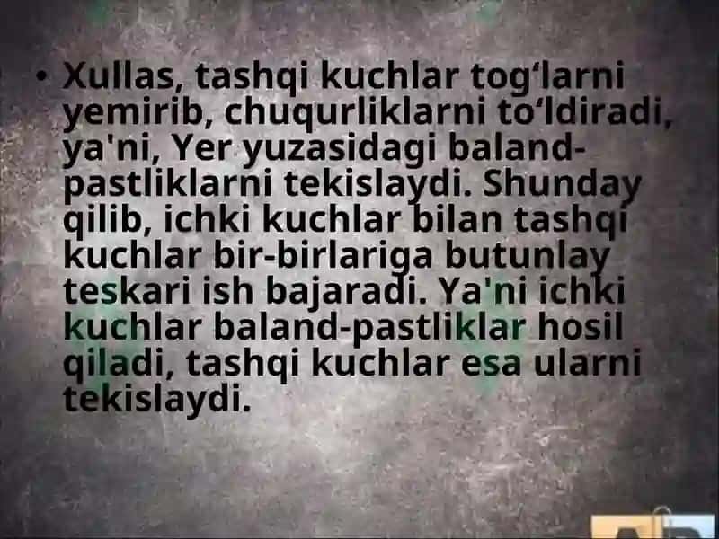 Yer yuzi relyefining asosiy shakillari 4