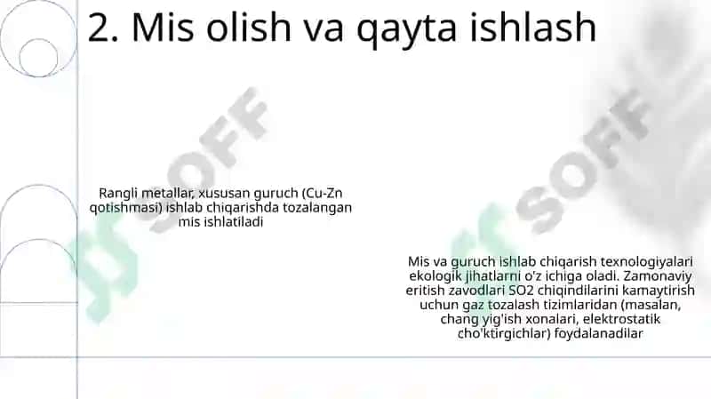 Rangli metallar. Rux va mis ishlab chiqarish texnologiyalari 4