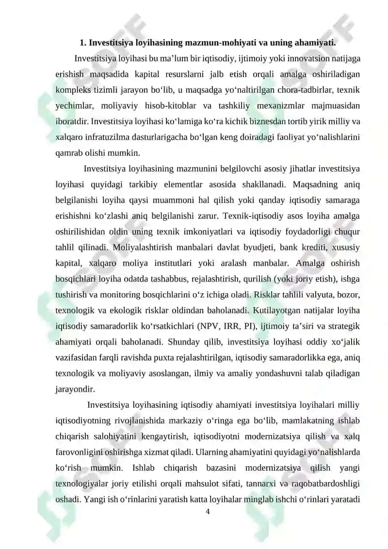 Investitsiya loyihalarining tasniflanishi 4