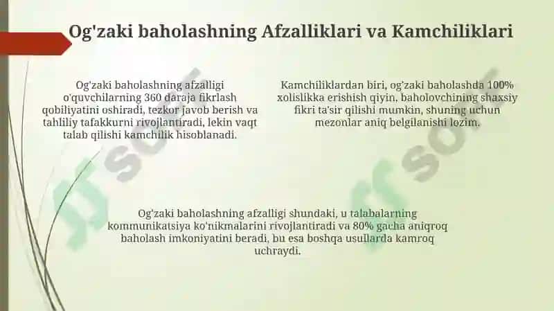 Og'zaki baholash 4