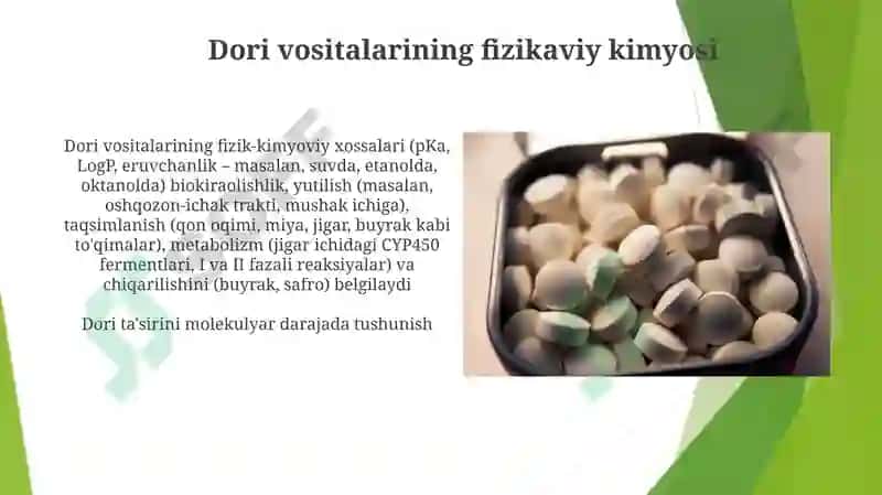 Farmaseftik kimyo moduli mohiyati 4