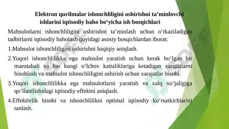 Avtomatlashtirish sistemalarining ishonchliligi 4