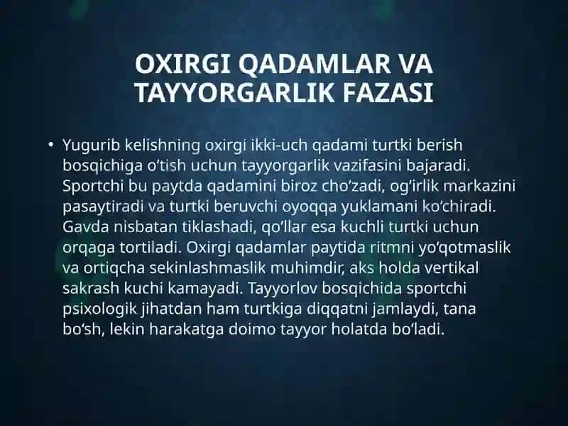 Balandlikka sakrash texnikasi 4