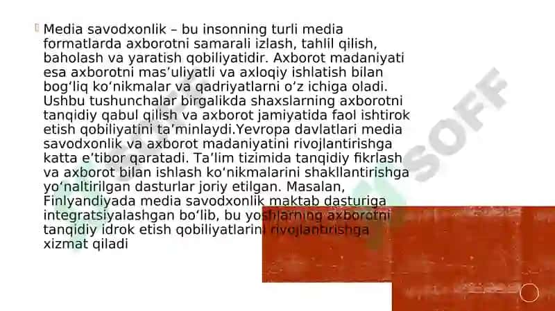 Mediasavodxonlik va axborot madaniyatining ta’limdagi roli 4
