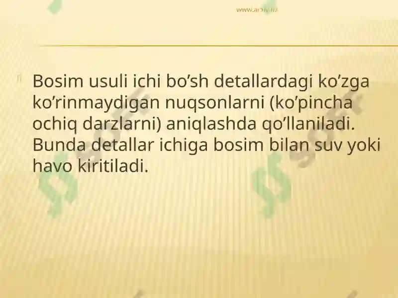 Detallarni nuqsonlarini aniqlash usullari 4