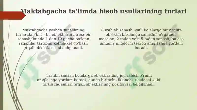 Hisob usullarini o'rgatish 4