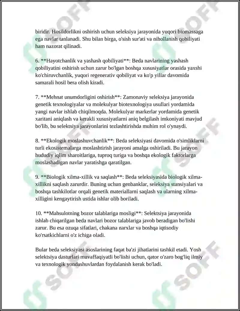 Beda Seleksiyasi Asoslari 4