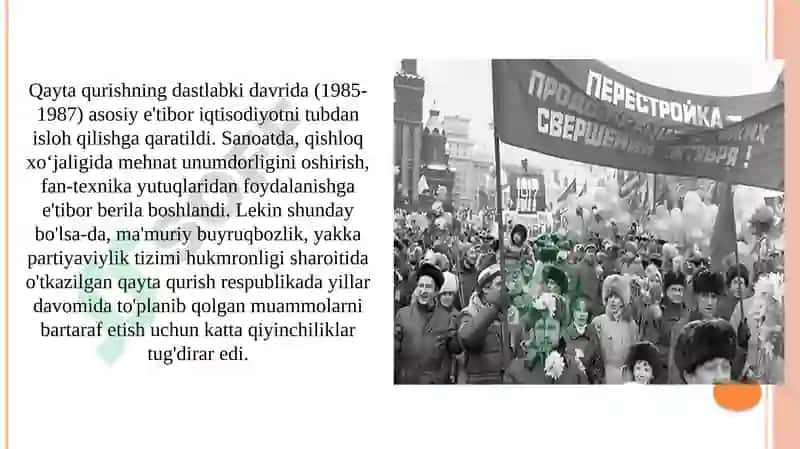 O’zbekistonda “Qayta Qurish” yilarida 4