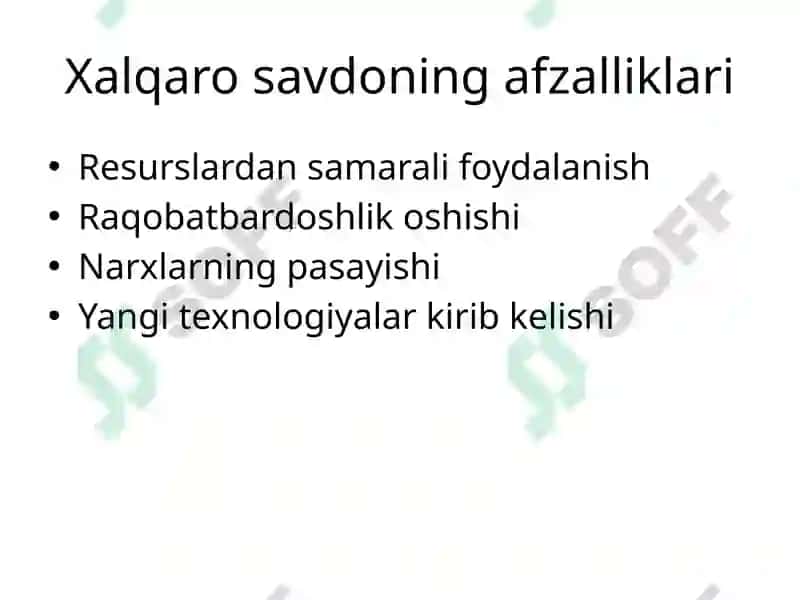 Xalqaro Savdo va Iqtisodiyot 4