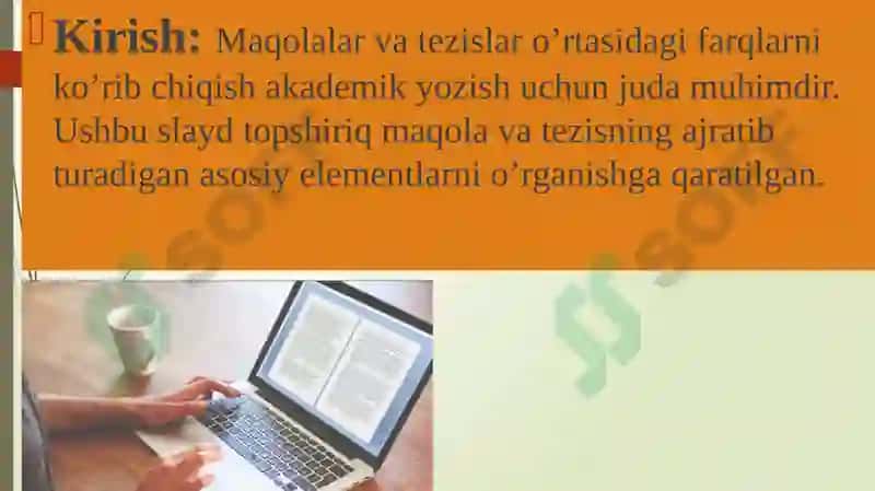 Maqola tesizning o’zaro farqli jihatlari 4