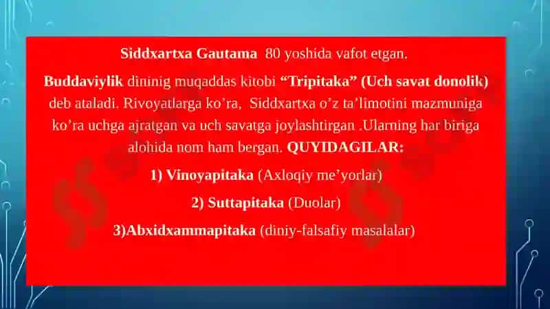 Buddizm dini tarixi va asosiy g'oyalari 4