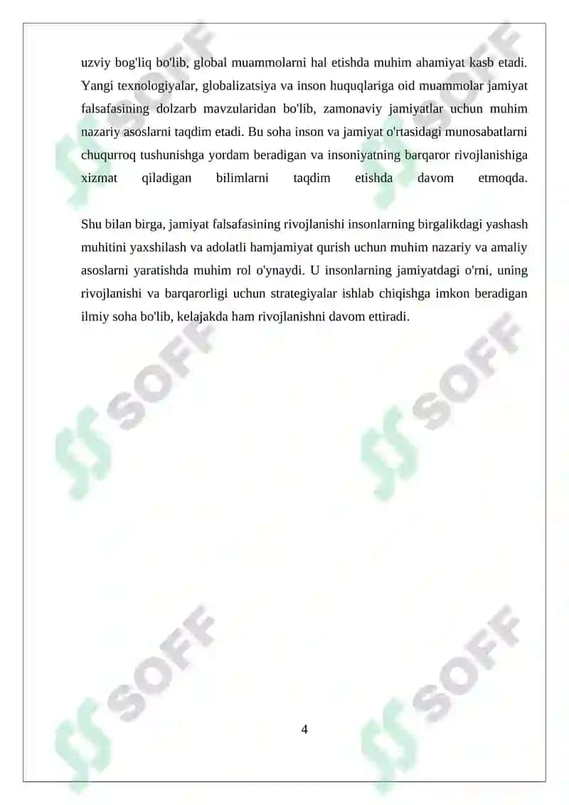 Jamiyat Falsafasi 4