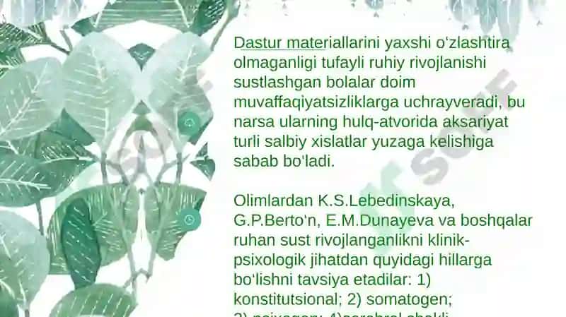 Ruhiy rivojlanishi sustlashgan bolalar 4