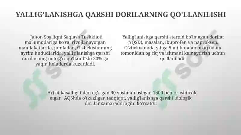 Yallig'lanishga qarshi dori vositalar 4
