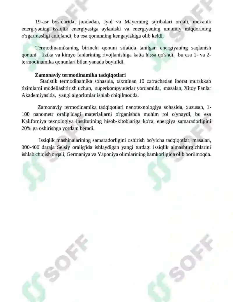 Termodinamika tarixi va bilimlar 4