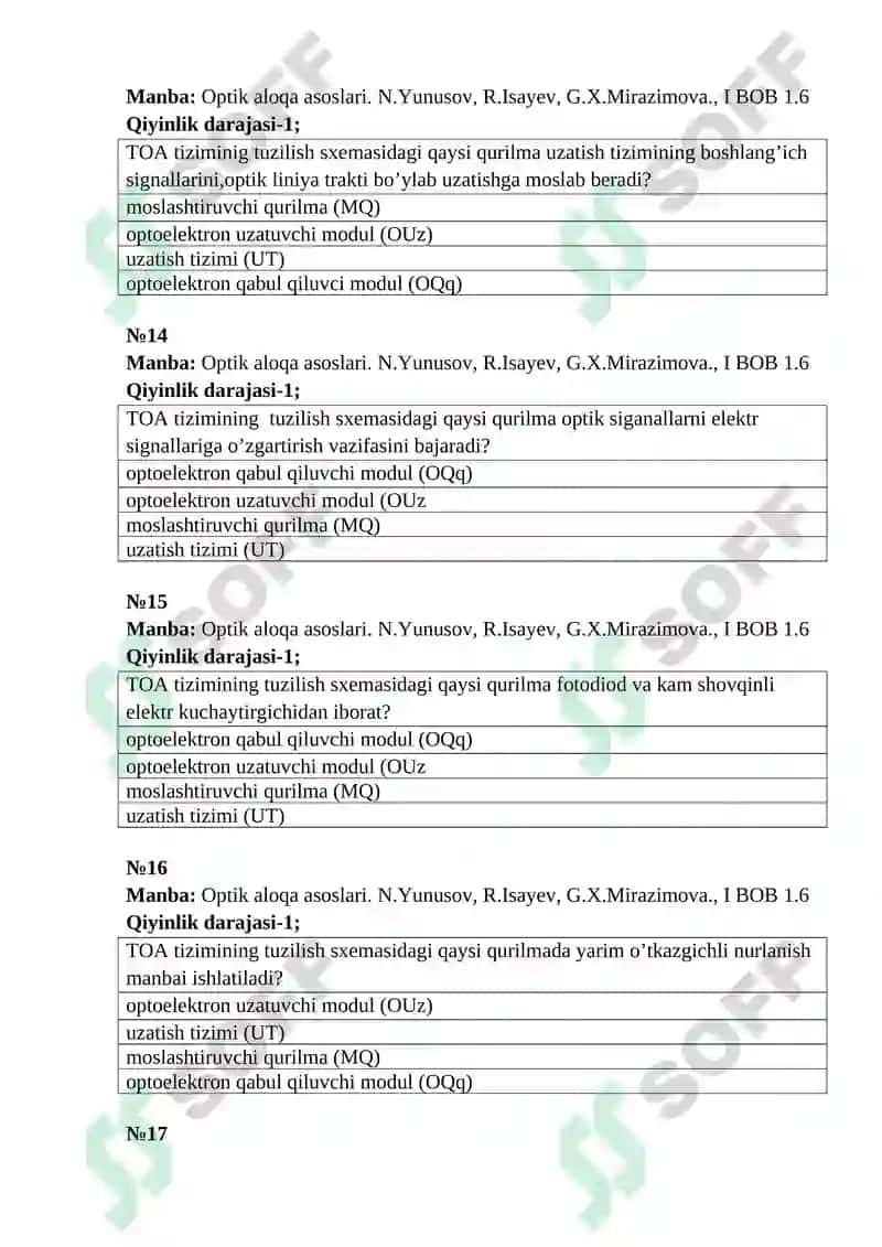 Optik aloqa asoslari 4