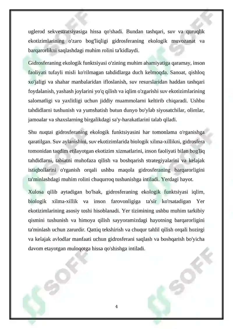 GIDROSFERANING EKOLOGIK FUNKSIYASI 4