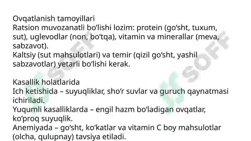 Chaqaloqlarda toʻgʻri ovqatlanish 4
