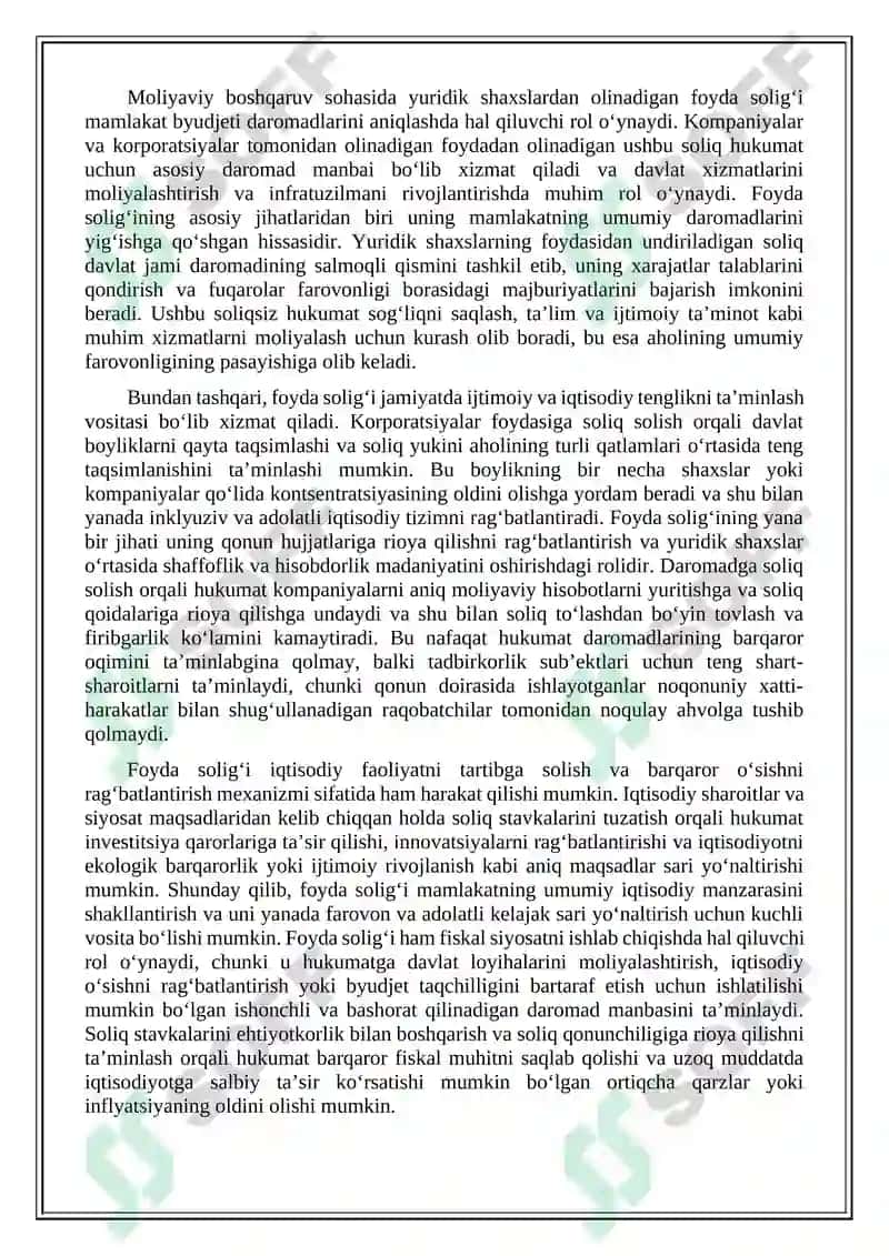 Yuridik shaxslardan olinadigan foyda solig‘i 4