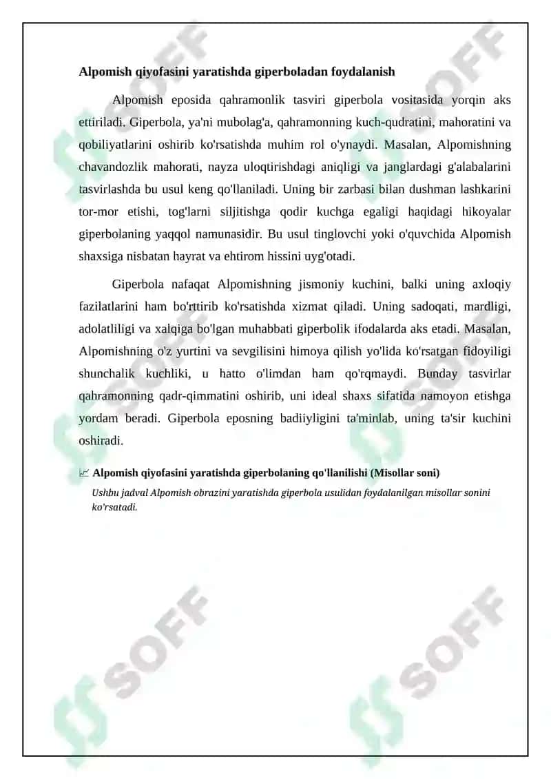 "Alpomish" dostoni badiiy tasvir vositalari 4