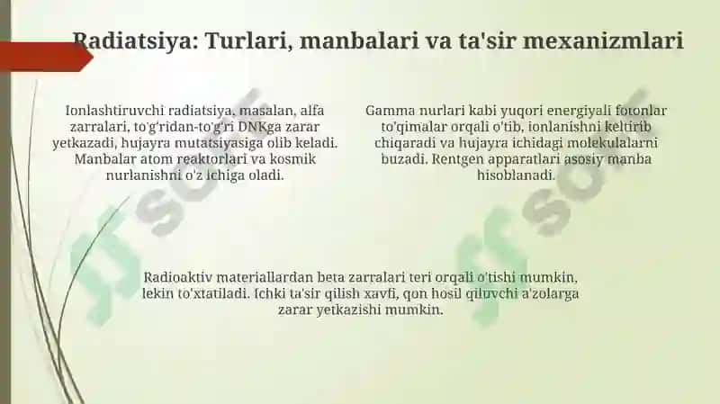 O'tkir va surunkali radiatsiya kasalligi 4