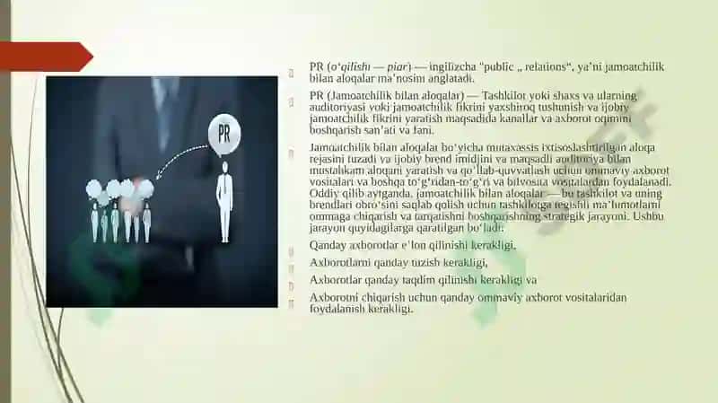 O’zbekistonda jamoatchilik bilan aloqalarni o’rganish holati. 4