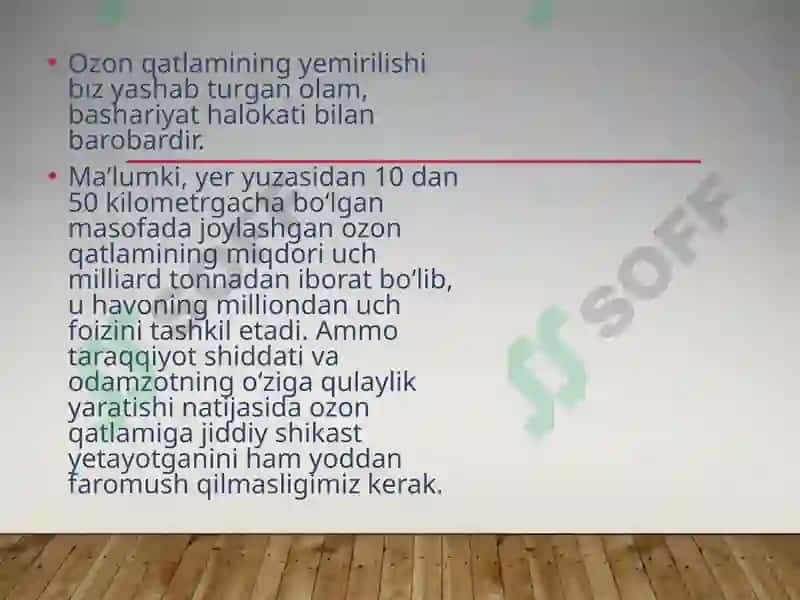 Ozon qatlami muammolari 4