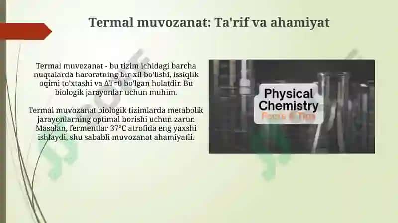 Ichki energiya va termal muvozanat 4