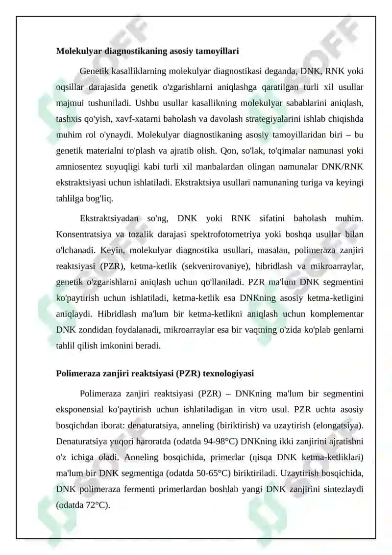 Genetik kasalliklarning molekulyar diagnostikasi asoslari 4