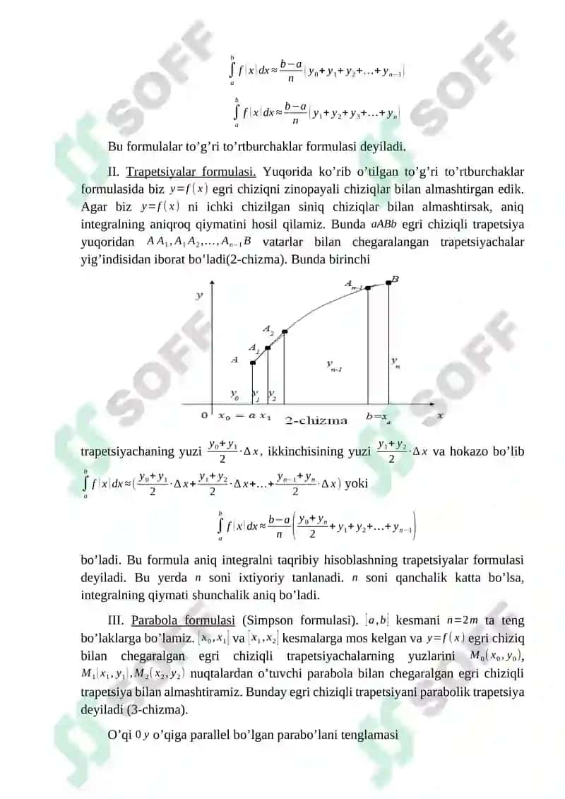 ANIQ INTEGRALLARNI TAQRIBIY HISOBLASH USULLARI 4
